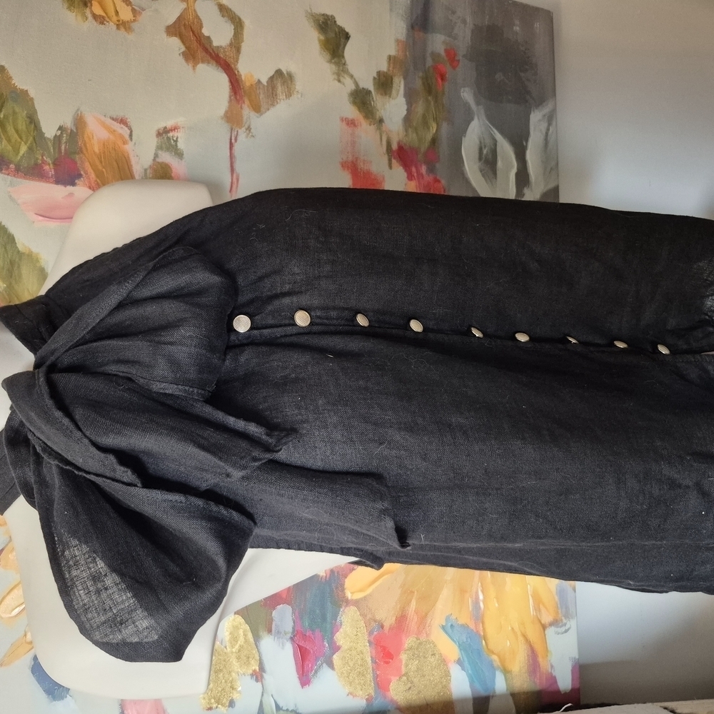 Zara Black Linen Sleevless Blouse - Picture 5 of 9